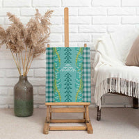 Teal Palaka Hawaii Iwa Bird Canvas Wall Art Hawaiian Kakau Jade Vine Lei LT14 - Polynesian Pride