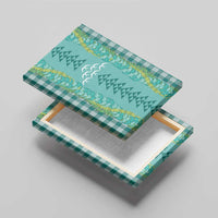 Teal Palaka Hawaii Iwa Bird Canvas Wall Art Hawaiian Kakau Jade Vine Lei LT14 - Polynesian Pride
