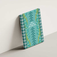 Teal Palaka Hawaii Iwa Bird Canvas Wall Art Hawaiian Kakau Jade Vine Lei LT14 - Polynesian Pride