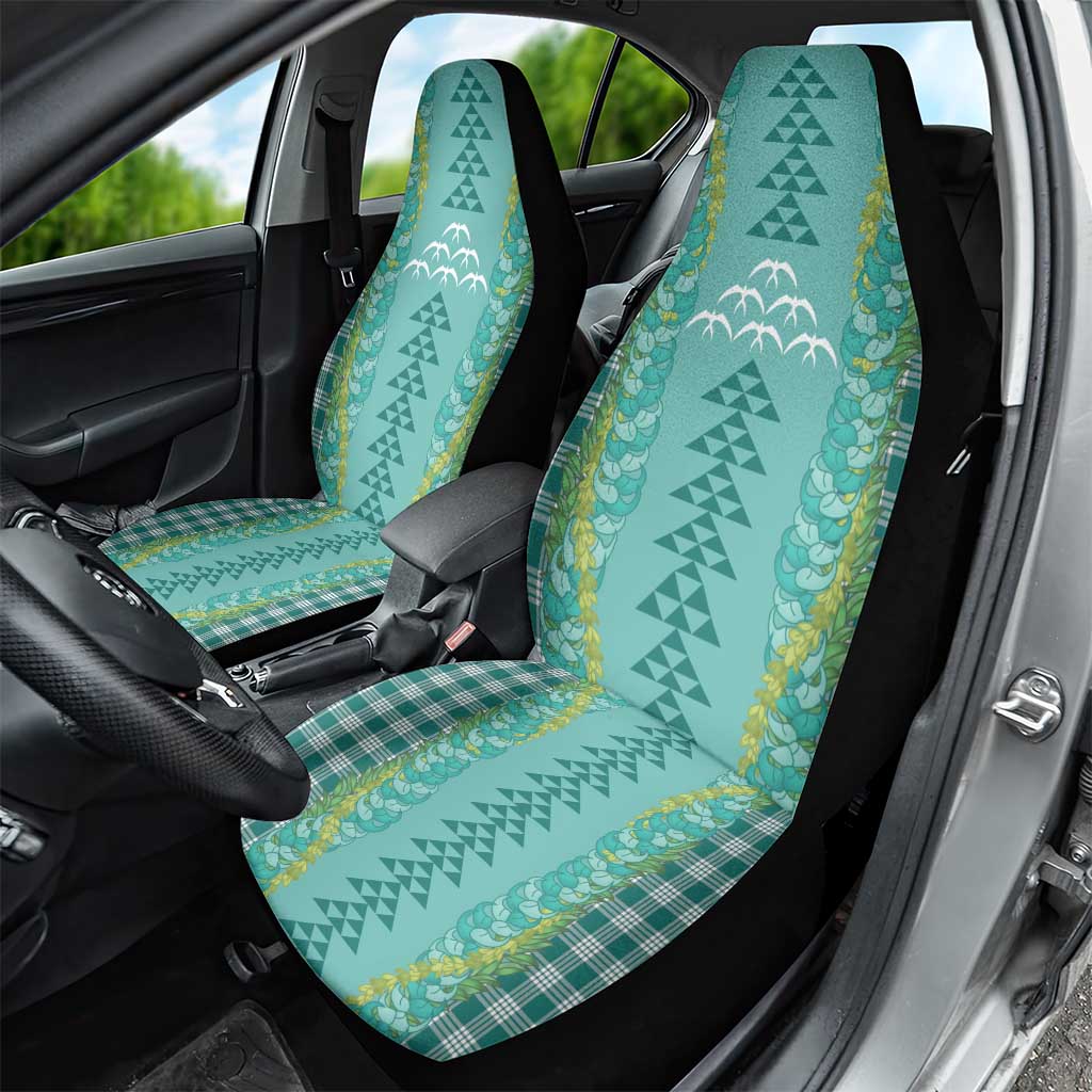 Teal Palaka Hawaii Iwa Bird Car Seat Cover Hawaiian Kakau Jade Vine Lei LT14 - Polynesian Pride
