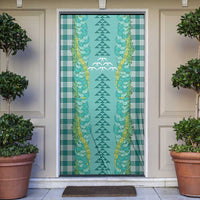 Teal Palaka Hawaii Iwa Bird Door Cover Hawaiian Kakau Jade Vine Lei LT14 Teal - Polynesian Pride