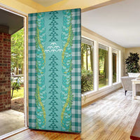 Teal Palaka Hawaii Iwa Bird Door Cover Hawaiian Kakau Jade Vine Lei LT14 - Polynesian Pride