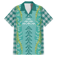 Teal Palaka Hawaii Iwa Bird Family Matching Long Sleeve Bodycon Dress and Hawaiian Shirt Hawaiian Kakau Jade Vine Lei LT14 Dad's Shirt - Short Sleeve Teal - Polynesian Pride