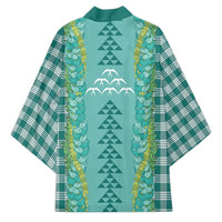 Teal Palaka Hawaii Iwa Bird Kimono Hawaiian Kakau Jade Vine Lei LT14 - Polynesian Pride