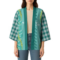 Teal Palaka Hawaii Iwa Bird Kimono Hawaiian Kakau Jade Vine Lei LT14 - Polynesian Pride