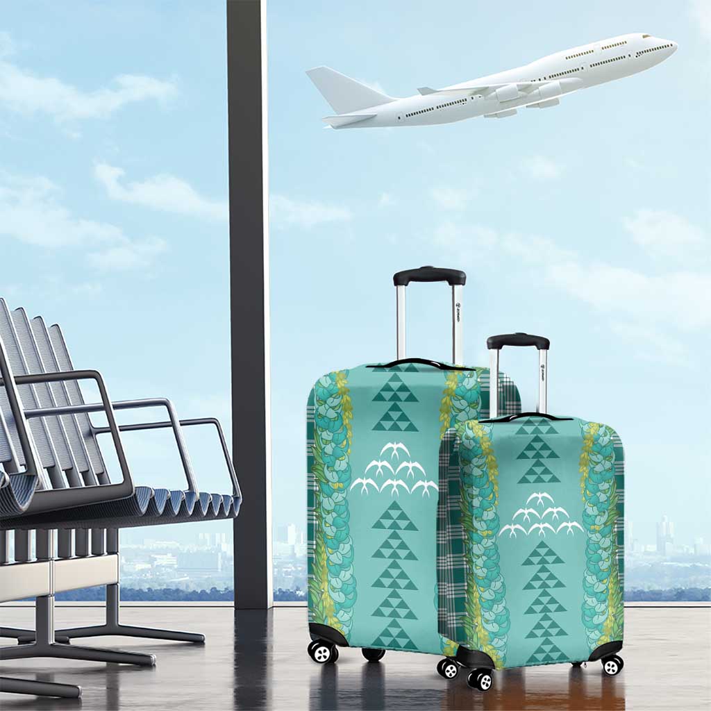 Teal Palaka Hawaii Iwa Bird Luggage Cover Hawaiian Kakau Jade Vine Lei LT14 - Polynesian Pride