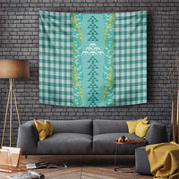 Teal Palaka Hawaii Iwa Bird Tapestry Hawaiian Kakau Jade Vine Lei LT14 Teal - Polynesian Pride