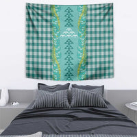 Teal Palaka Hawaii Iwa Bird Tapestry Hawaiian Kakau Jade Vine Lei LT14 - Polynesian Pride
