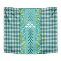 Teal Palaka Hawaii Iwa Bird Tapestry Hawaiian Kakau Jade Vine Lei LT14 - Polynesian Pride