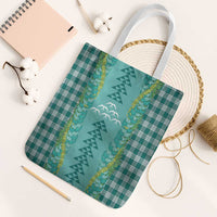 Teal Palaka Hawaii Iwa Bird Tote Bag Hawaiian Kakau Jade Vine Lei - Polynesian Pride