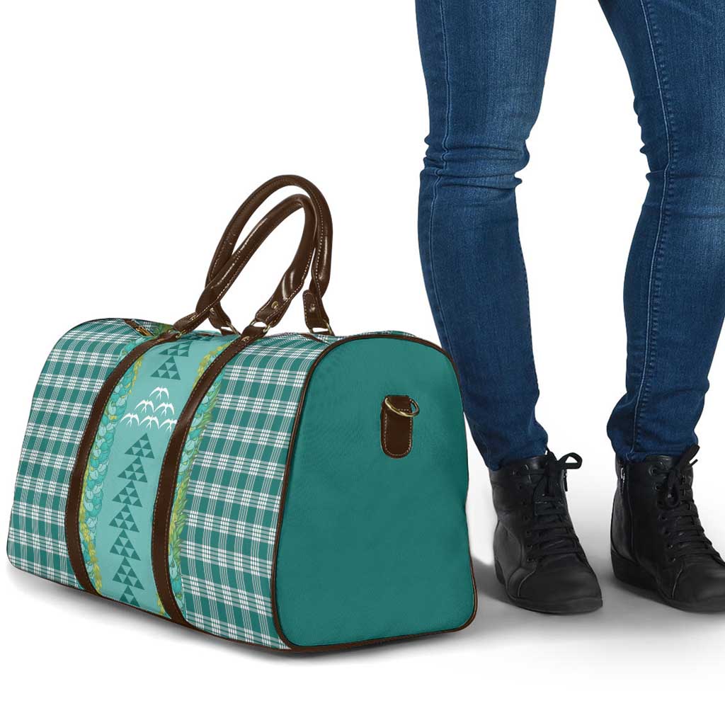 Teal Palaka Hawaii Iwa Bird Travel Bag Hawaiian Kakau Jade Vine Lei - Polynesian Pride