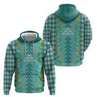 Teal Palaka Hawaii Iwa Bird Zip Hoodie Hawaiian Kakau Jade Vine Lei LT14 - Polynesian Pride