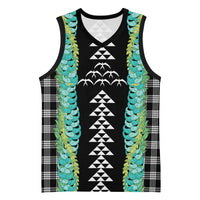 Black Palaka Hawaii Iwa Bird Basketball Jersey Hawaiian Kakau Jade Vine Lei LT14 Unisex Black - Polynesian Pride