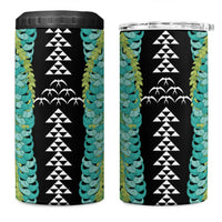 Black Palaka Hawaii Iwa Bird 4 in 1 Can Cooler Tumbler Hawaiian Kakau Jade Vine Lei LT14 One Size: 16 oz Black - Polynesian Pride