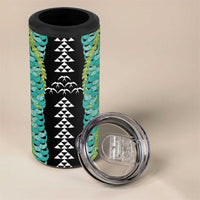 Black Palaka Hawaii Iwa Bird 4 in 1 Can Cooler Tumbler Hawaiian Kakau Jade Vine Lei LT14 - Polynesian Pride