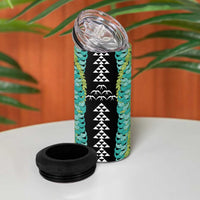 Black Palaka Hawaii Iwa Bird 4 in 1 Can Cooler Tumbler Hawaiian Kakau Jade Vine Lei LT14 - Polynesian Pride