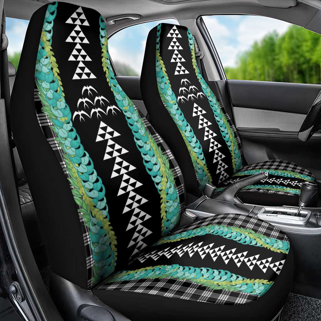 Black Palaka Hawaii Iwa Bird Car Seat Cover Hawaiian Kakau Jade Vine Lei LT14 - Polynesian Pride