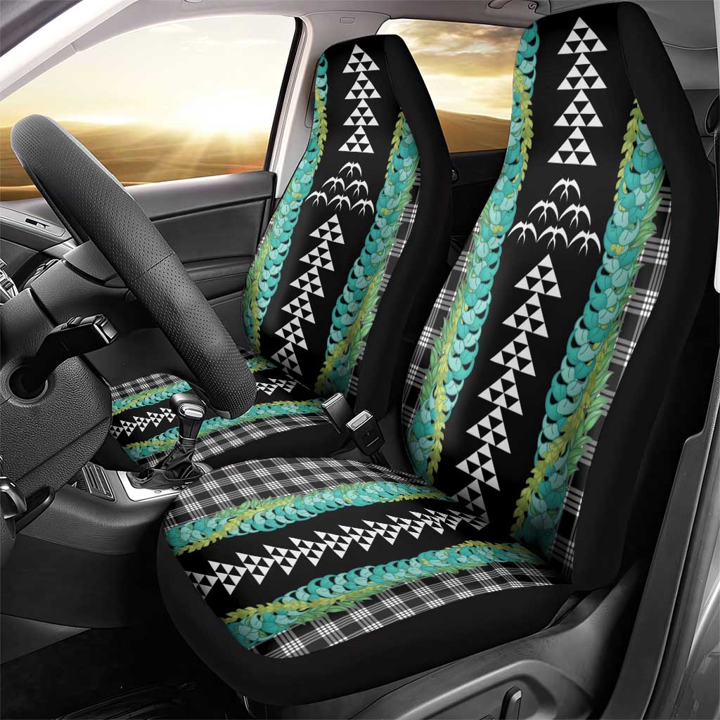 Black Palaka Hawaii Iwa Bird Car Seat Cover Hawaiian Kakau Jade Vine Lei LT14 - Polynesian Pride