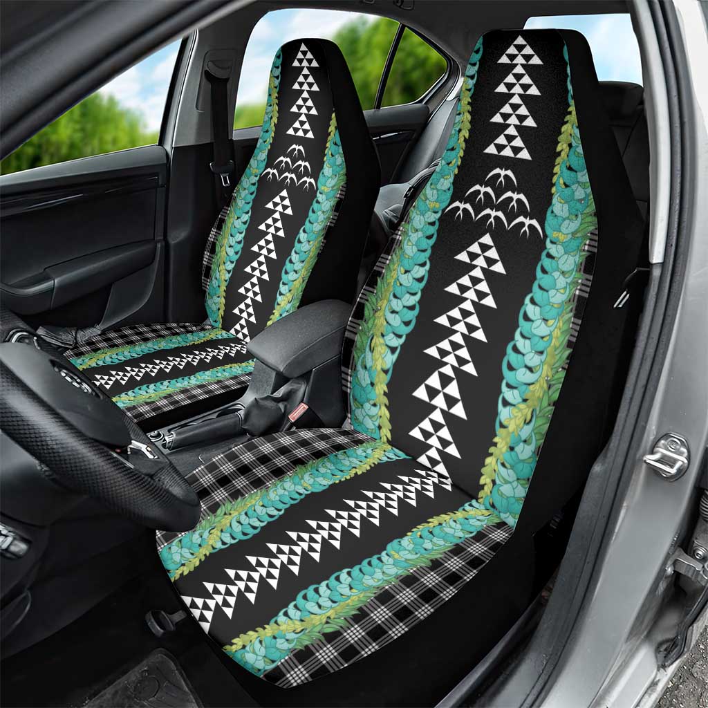 Black Palaka Hawaii Iwa Bird Car Seat Cover Hawaiian Kakau Jade Vine Lei LT14 - Polynesian Pride