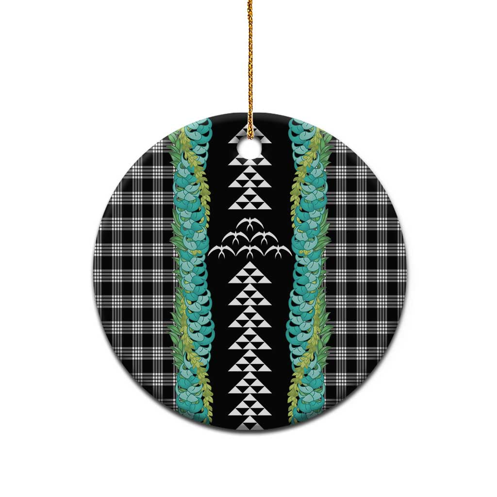 Black Palaka Hawaii Iwa Bird Ceramic Ornament Hawaiian Kakau Jade Vine Lei - Polynesian Pride