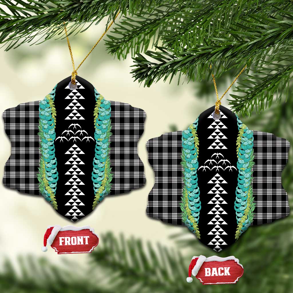 Black Palaka Hawaii Iwa Bird Ceramic Ornament Hawaiian Kakau Jade Vine Lei - Polynesian Pride