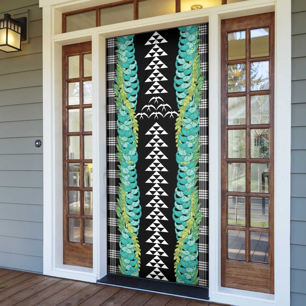 Black Palaka Hawaii Iwa Bird Door Cover Hawaiian Kakau Jade Vine Lei LT14 - Polynesian Pride