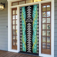 Black Palaka Hawaii Iwa Bird Door Cover Hawaiian Kakau Jade Vine Lei LT14 - Polynesian Pride