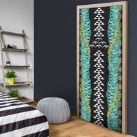 Black Palaka Hawaii Iwa Bird Door Cover Hawaiian Kakau Jade Vine Lei LT14 - Polynesian Pride