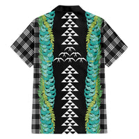 Black Palaka Hawaii Iwa Bird Family Matching Puletasi and Hawaiian Shirt Hawaiian Kakau Jade Vine Lei LT14 - Polynesian Pride