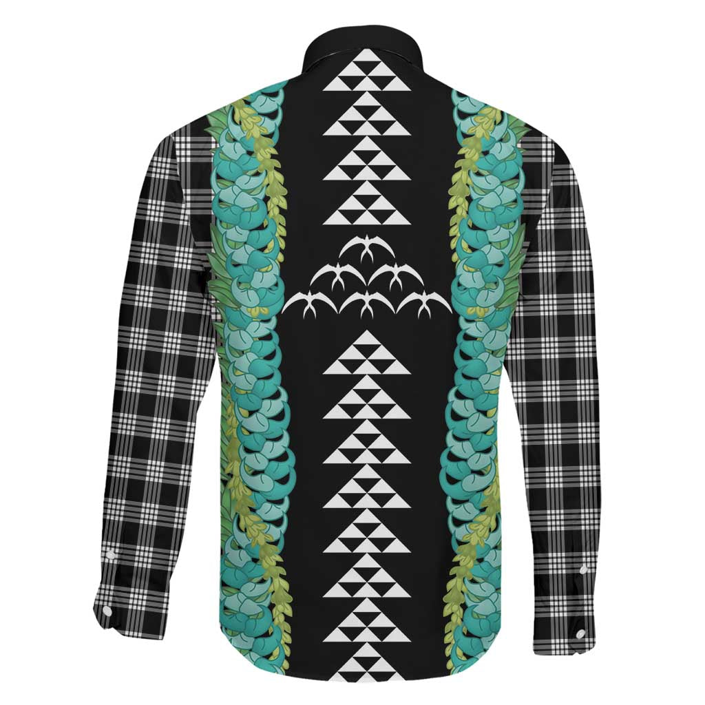 Black Palaka Hawaii Iwa Bird Family Matching Summer Maxi Dress and Hawaiian Shirt Hawaiian Kakau Jade Vine Lei LT14 - Polynesian Pride