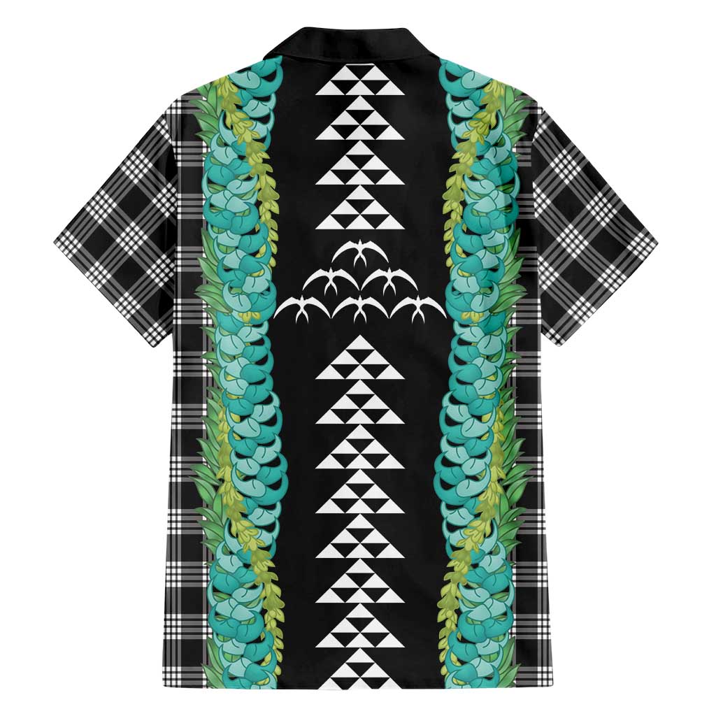 Black Palaka Hawaii Iwa Bird Hawaiian Shirt Hawaiian Kakau Jade Vine Lei - Polynesian Pride