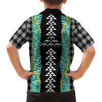 Black Palaka Hawaii Iwa Bird Hawaiian Shirt Hawaiian Kakau Jade Vine Lei - Polynesian Pride