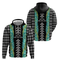 Black Palaka Hawaii Iwa Bird Hoodie Hawaiian Kakau Jade Vine Lei - Polynesian Pride