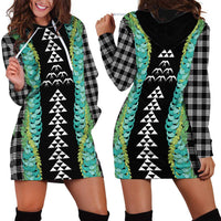 Black Palaka Hawaii Iwa Bird Hoodie Dress Hawaiian Kakau Jade Vine Lei LT14 - Polynesian Pride