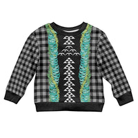 Black Palaka Hawaii Iwa Bird Kid Ugly Christmas Sweater Hawaiian Kakau Jade Vine Lei LT14 Kid Black - Polynesian Pride