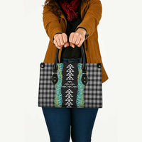 Black Palaka Hawaii Iwa Bird Leather Bag Hawaiian Kakau Jade Vine Lei - Polynesian Pride