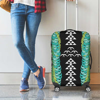 Black Palaka Hawaii Iwa Bird Luggage Cover Hawaiian Kakau Jade Vine Lei LT14 - Polynesian Pride