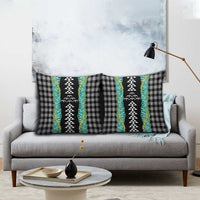 Black Palaka Hawaii Iwa Bird Pillow Cover Hawaiian Kakau Jade Vine Lei - Polynesian Pride