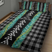 Black Palaka Hawaii Iwa Bird Quilt Bed Set Hawaiian Kakau Jade Vine Lei LT14 - Polynesian Pride