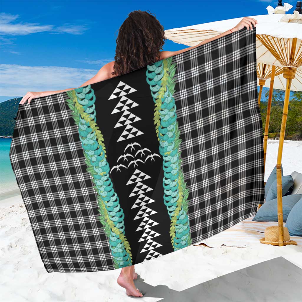 Black Palaka Hawaii Iwa Bird Sarong Hawaiian Kakau Jade Vine Lei LT14 One Size 44 x 66 inches Black - Polynesian Pride