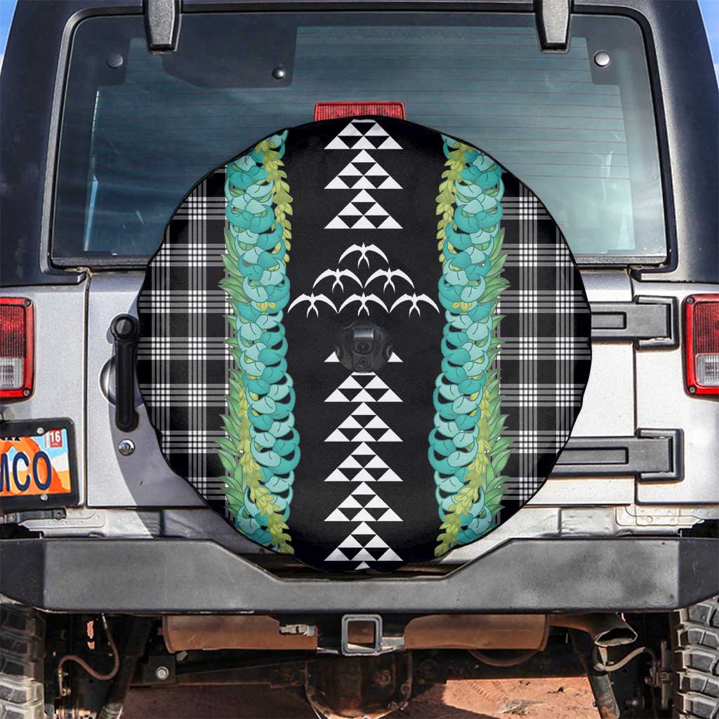 Black Palaka Hawaii Iwa Bird Spare Tire Cover Hawaiian Kakau Jade Vine Lei LT14 Black - Polynesian Pride