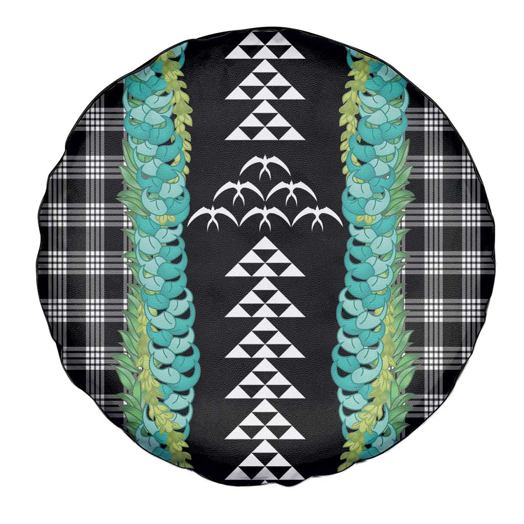 Black Palaka Hawaii Iwa Bird Spare Tire Cover Hawaiian Kakau Jade Vine Lei LT14 - Polynesian Pride