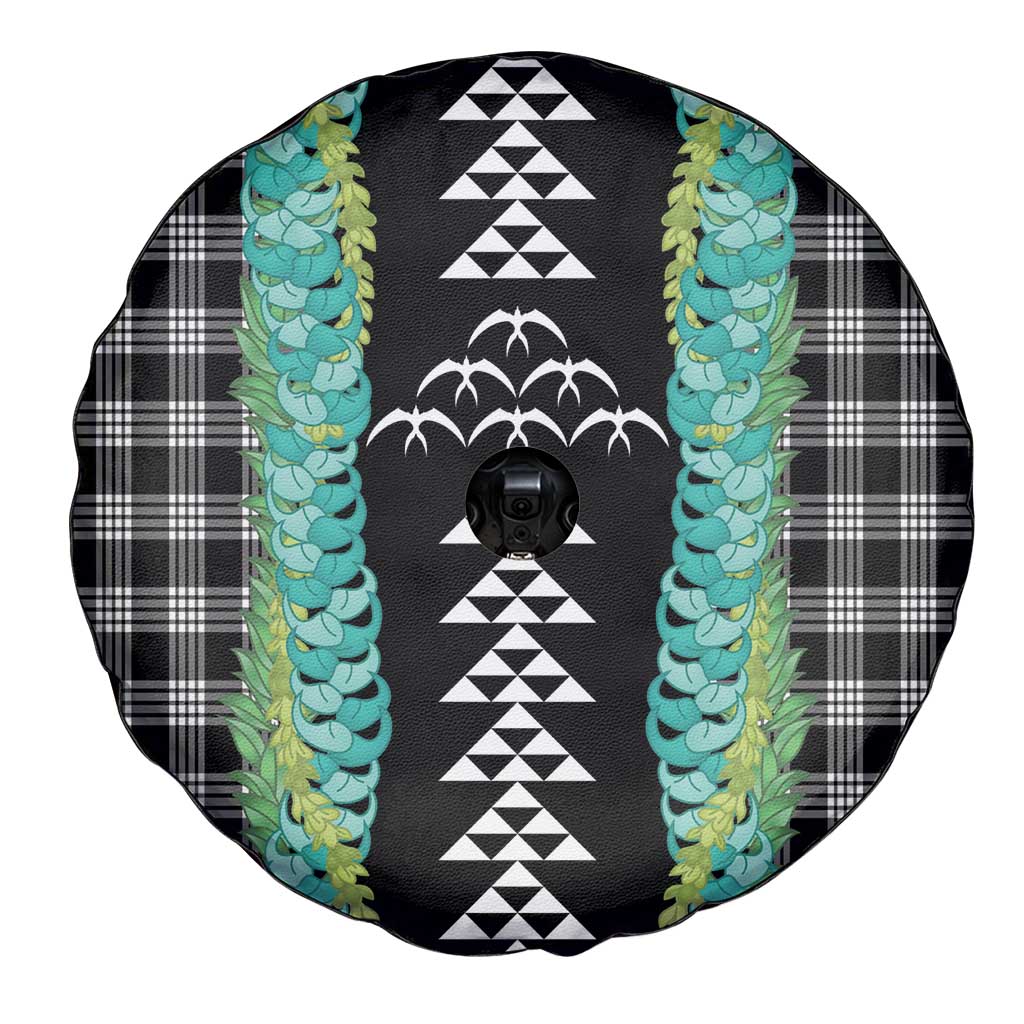 Black Palaka Hawaii Iwa Bird Spare Tire Cover Hawaiian Kakau Jade Vine Lei LT14 - Polynesian Pride