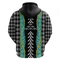 Black Palaka Hawaii Iwa Bird Zip Hoodie Hawaiian Kakau Jade Vine Lei LT14 - Polynesian Pride