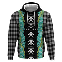 Black Palaka Hawaii Iwa Bird Zip Hoodie Hawaiian Kakau Jade Vine Lei LT14 Pullover Hoodie Black - Polynesian Pride
