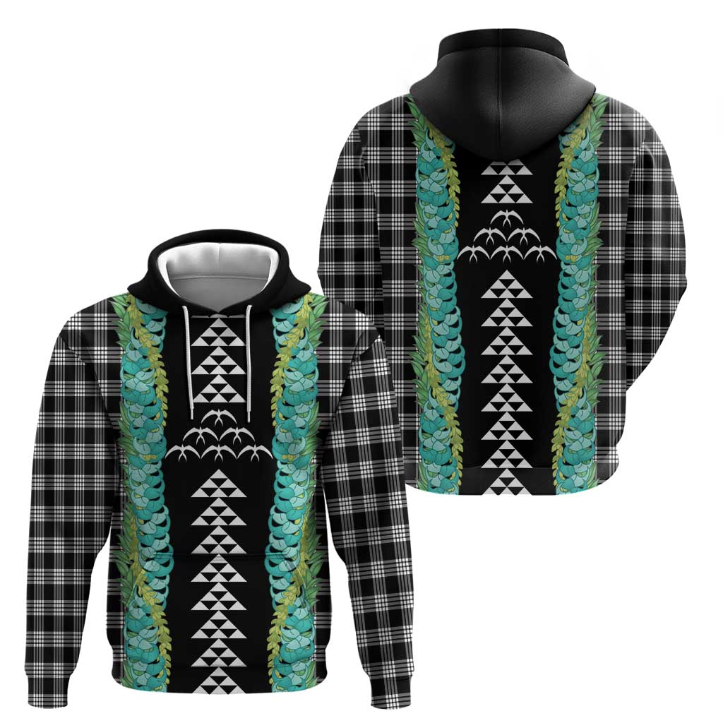 Black Palaka Hawaii Iwa Bird Zip Hoodie Hawaiian Kakau Jade Vine Lei LT14 - Polynesian Pride
