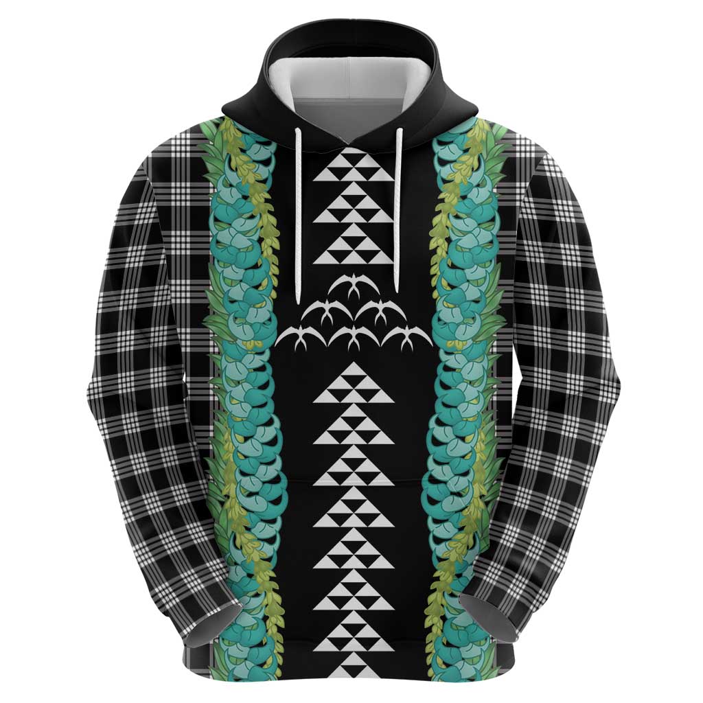 Black Palaka Hawaii Iwa Bird Zip Hoodie Hawaiian Kakau Jade Vine Lei LT14 - Polynesian Pride