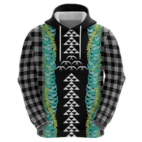 Black Palaka Hawaii Iwa Bird Zip Hoodie Hawaiian Kakau Jade Vine Lei LT14 - Polynesian Pride