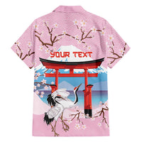 Japanese Torii Gate Cranes Personalised Family Matching Long Sleeve Bodycon Dress and Hawaiian Shirt Fuji Mount Sakura Seigaiha Pattern LT14 - Polynesian Pride
