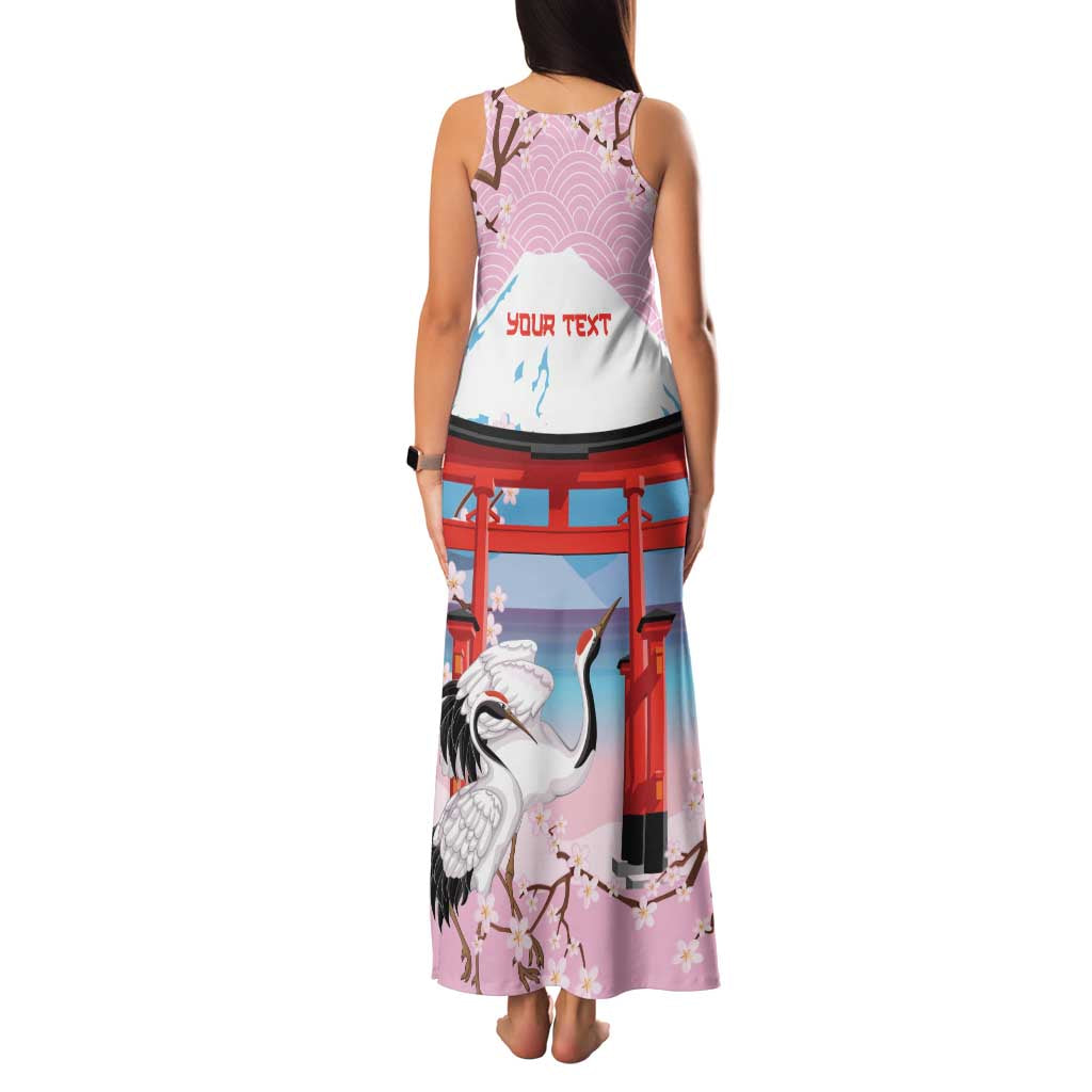 Japanese Torii Gate Cranes Personalised Family Matching Tank Maxi Dress and Hawaiian Shirt Fuji Mount Sakura Seigaiha Pattern LT14 - Polynesian Pride